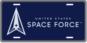 United States Space Force with Space Force Symbol Embossed Metal License Plate