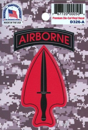 Sticker - Special Operations Command (Airborne) Combat Service Identification Badge 1.75 x3.75