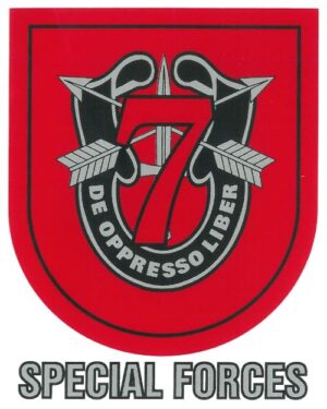 Mylar Decal - Army 7th Special Forces Group 4 x5