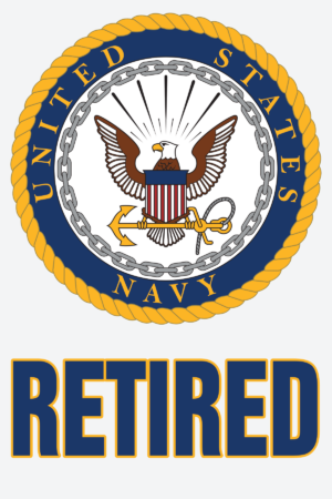 Mylar Decal - Navy Retired 4 x3.75