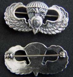 WWII Paratrooper Sterling Silver Badge USMC pin back