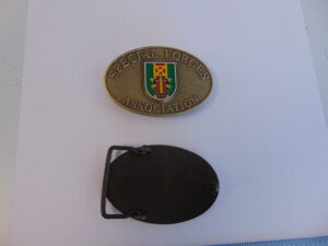 Special Forces Association Bronze Belt Buckle 3 x 2"