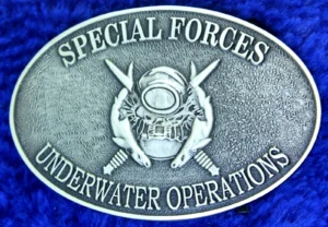 US Army Special Forces Underwater Operations SFUWO Diver Belt Buckle