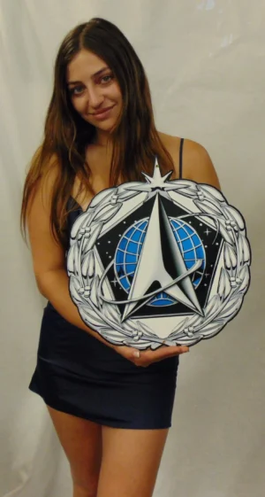 United States of America SPACE FORCE STAFF ID BADGE All Metal Sign 15 x 15"