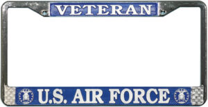 Veteran U.S. Air Force Chrome License Plate Frame
