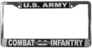 U.S. Army Combat Infantry Chrome License Plate Frame