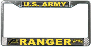 U.S Army Ranger Chrome License Plate Frame