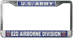 U.S. Army 82nd Airborne Division Chrome License Plate Frame