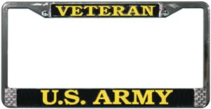 Veteran U.S. Army Chrome License Plate Frame