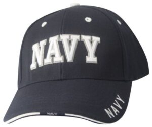 NAVY Embroidered over 3D Foam on Blue Ball Cap in multi-positions