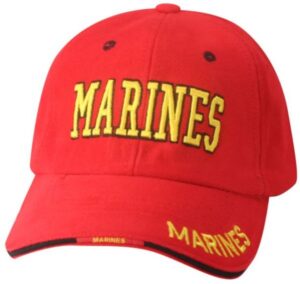 MARINES Embroidered over 3D Foam on Red Ball Cap in multi-positions