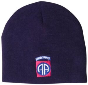 82nd Airborne Division Logo on Black Skull Cap