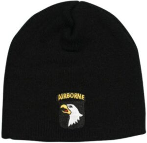 101st Airborne Division Crest on Black Skull Cap