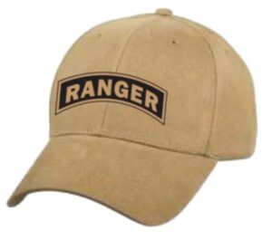 U.S. Army Ranger Tab on Coyote Brown Ball Cap