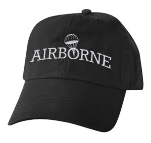 AIRBORNE Parachute Design on Black Ball Cap