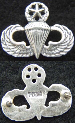 Master Paratrooper Mess Dress Badge Sterling Oxidized