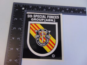 5th Special Forces Group Large 3-1/2 x 4-1/2" Decal Vietnam and Now