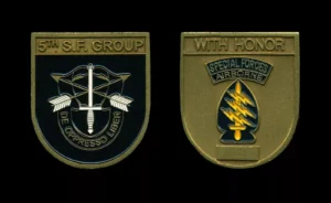 Challenge Coin - US Army -5th Special Forces Group - POST Flash Black Shape C-79