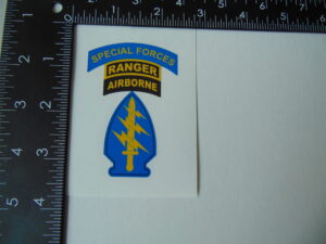 Special Forces SSI with SF and Ranger Tabs Vinyl Decal 3"