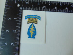 Special Forces Crest with SF and Ranger Tabs Vinyl Decal 2"