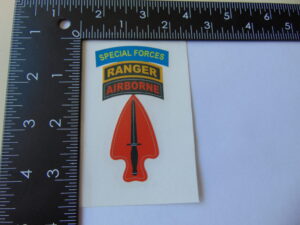 Special Operations Command Decal 3" Vinyl Delta with SF, Ranger and ABN tabs