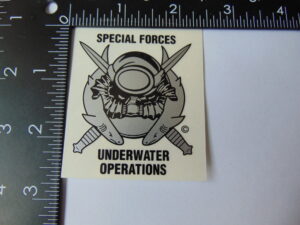Special Forces Underwater Operations Decal with Text 2 x 2.5" D-261