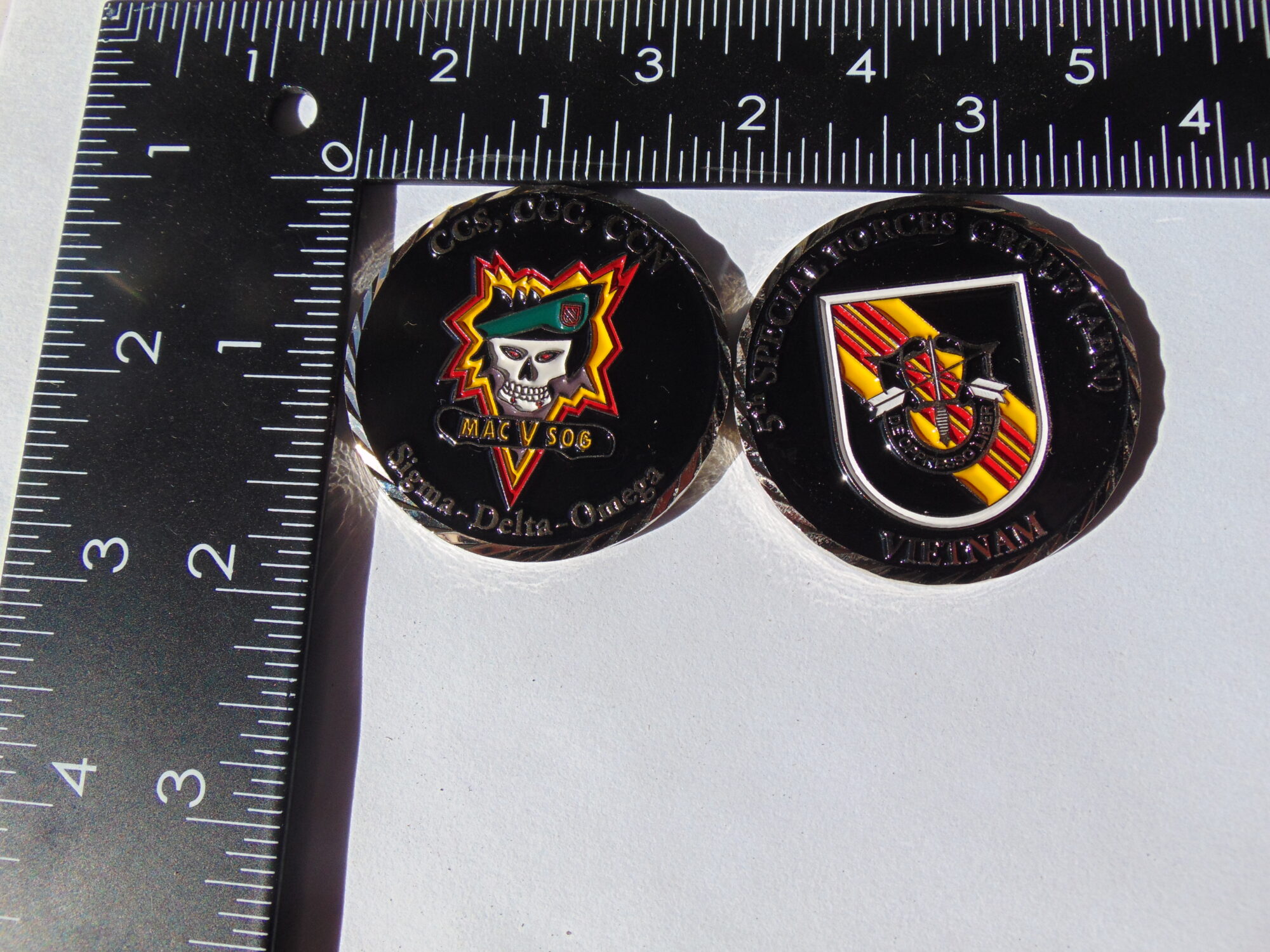 MACVSOG Challenge Coin with Sigma, Delta and Omega Units. Vietnam