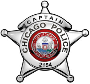 CHICAGO POLICE CAPTAINS BADGE - Personalized All Metal Sign 15 x 14"