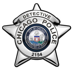 CHICAGO POLICE DEPARTMENT DETECTIVES BADGE - Personalized All Metal Sign 15 x 14"