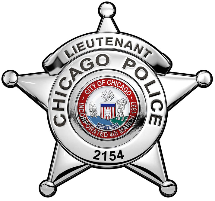 CHICAGO POLICE DEPARTMENT LIEUTENANTS BADGE - Personalized All Metal Sign 15 x 14"