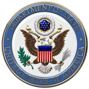 US DEPT OF STATE EMBLEM All Metal Sign 14 x 14"