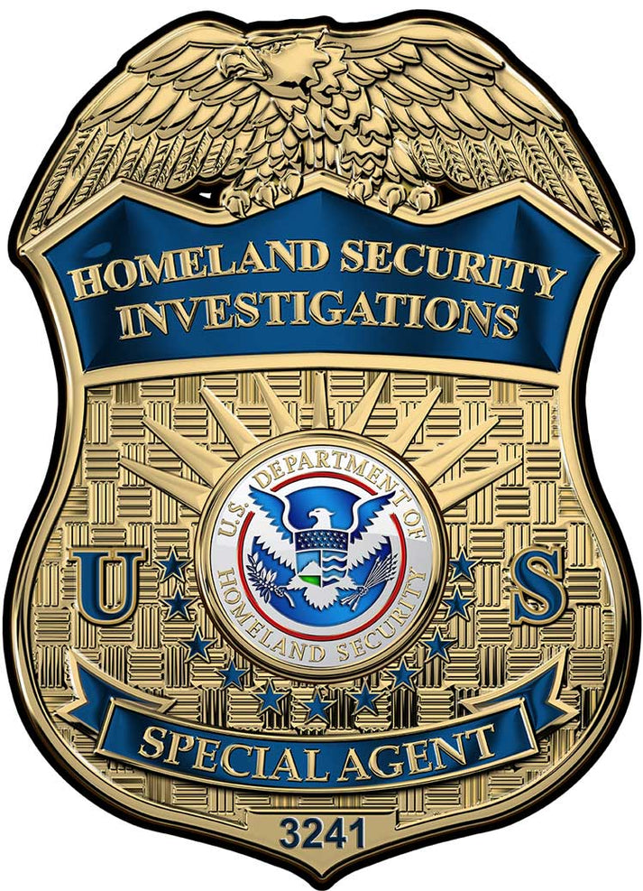HOMELAND SECURITY INVESTIGATIONS BADGE Metal Sign- Personalized 13 x 18"