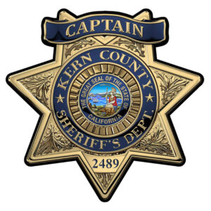 KERN COUNTY SHERIFFS DEPARTMENT (Captain) BADGE PERSONALIZED All Metal Sign 15 x 15