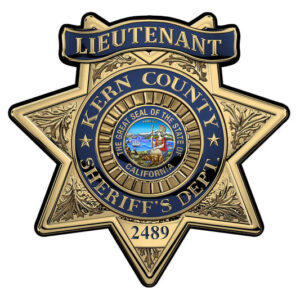 KERN COUNTY SHERIFFS DEPARTMENT (LEUITENANT) BADGE PERSONALIZED All Metal Sign 15 x 15