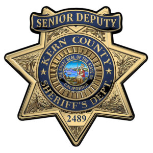 KERN COUNTY SHERIFFS DEPARTMENT (Senior Deputy) BADGE PERSONALIZED All Metal Sign 15 x 15