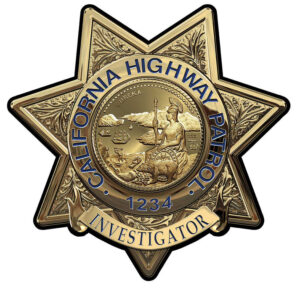 California Highway Patrol INVESTIGATOR BADGE - Personalized 15 x 15" All Metal Sign
